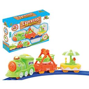 Pista Trem Clássico com Locomotiva e Trilhos Brinquedo infantil Trenzinho  Ferrorama