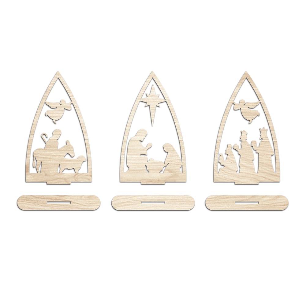 Trio Presépio Natal 9cmx15cm - Cria Arte Laser