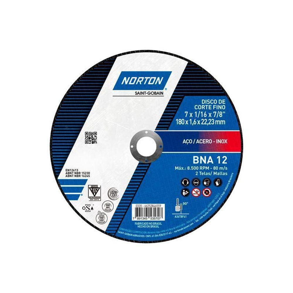 Disco Corte 7X1,6 Fino Norton Bna 12