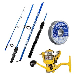 Kit Pesca Ultra Light Molinete Joker + Vara Tsuna 1,35m + Linha Dourado - 100m