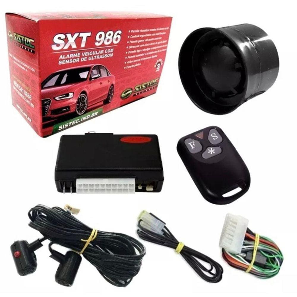 Alarme Carro Automotivo Universal Sistec Sxt986 2 Controles