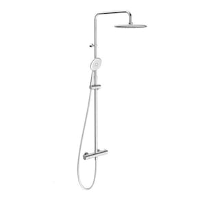 Ducha Barra Coluna Deluxe Redonda 3 Jatos Cromada
