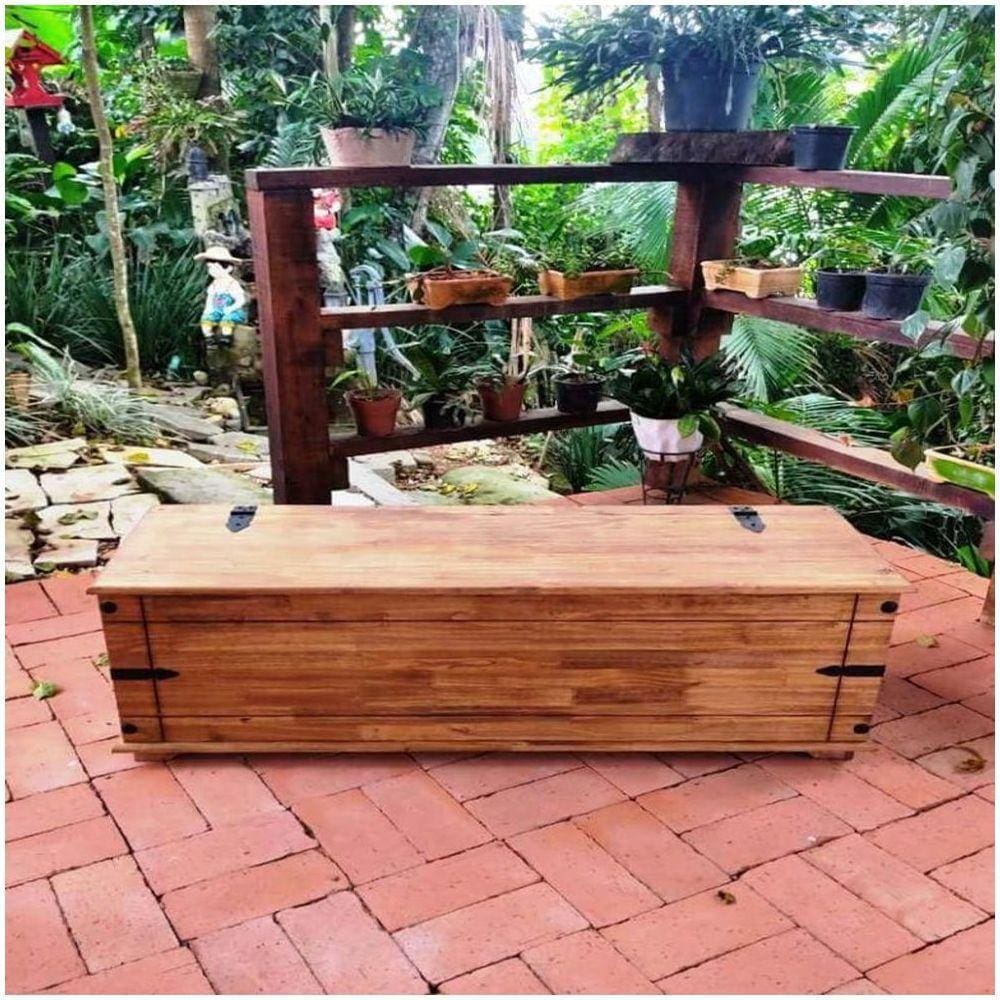Calçadeira De Madeira Maciça 45x1,38x45 Móveis Rio Negrinho