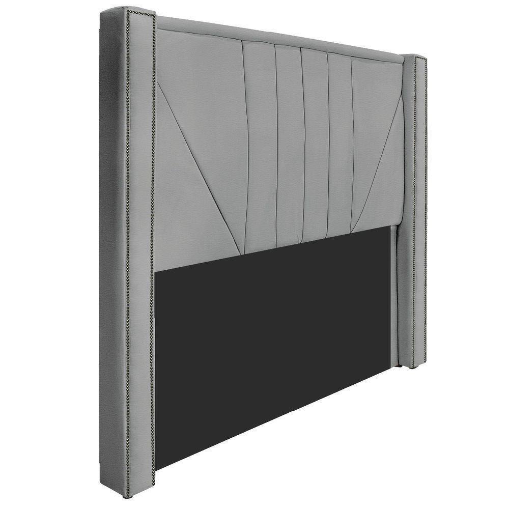 Cabeceira Queen Minsk P02 160cm Cama Box Corano Cinza