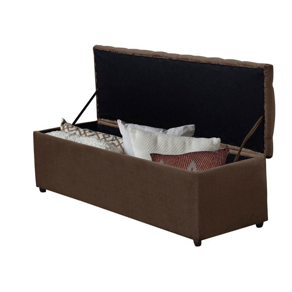 Baú Recamier 1.38-Suede Marrom