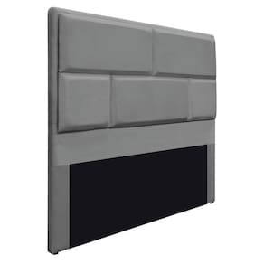Cabeceira King Brick 195 Cm Cama Box Suede Cinza