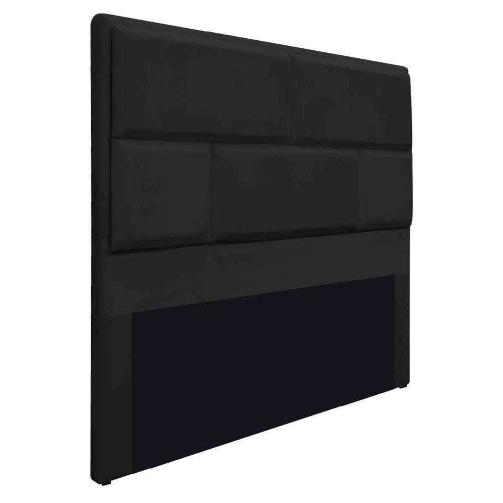 Cabeceira Casal Brick P02 140 cm Para Cama Box Preto