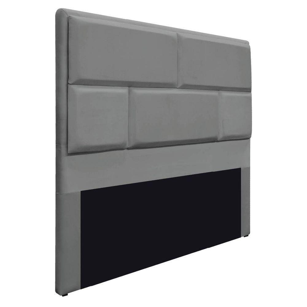 Cabeceira Casal Brick 140 Cm Cama Box Corano Cinza