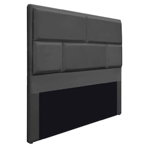 Cabeceira Solteiro Brick 90 Cm Cama Box Linho Cinza Escuro