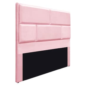 Cabeceira Solteiro Brick 90 Cm Cama Box Suede Rosa Bebê