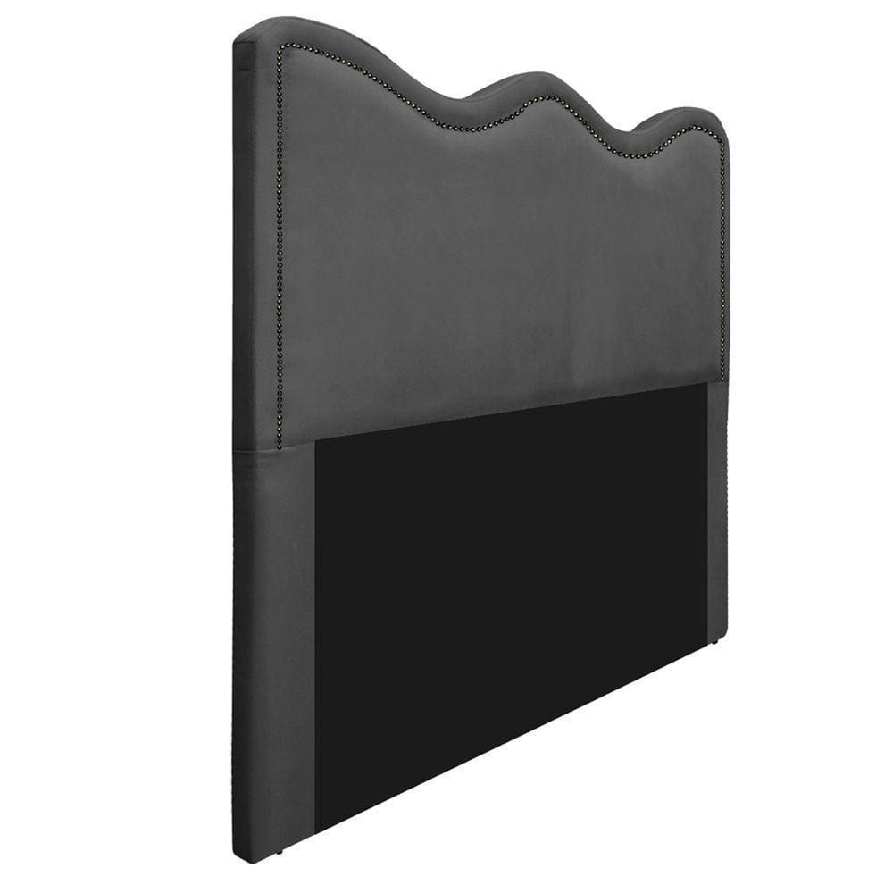 Cabeceira King Bari 195 Cm Cama Box Linho Cinza Escuro