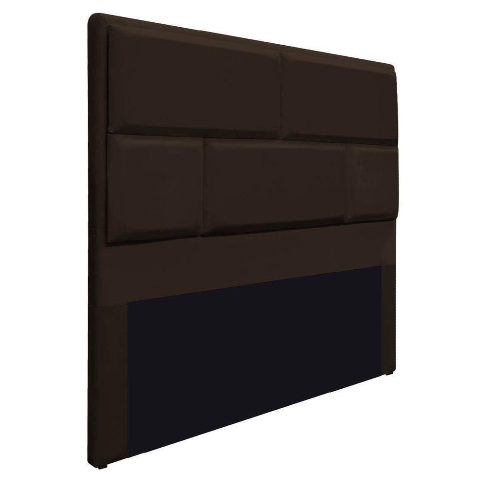 Cabeceira Queen Brick P02 160 cm Para Cama Box Marrom
