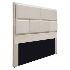 Cabeceira Solteiro Brick P02 90 cm Para Cama Box Suede Bege
