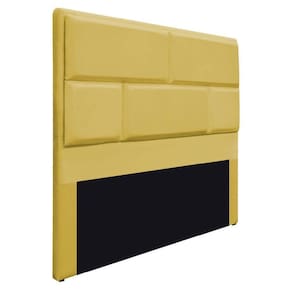 Cabeceira Queen Brick 160 Cm Cama Box Suede Amarelo