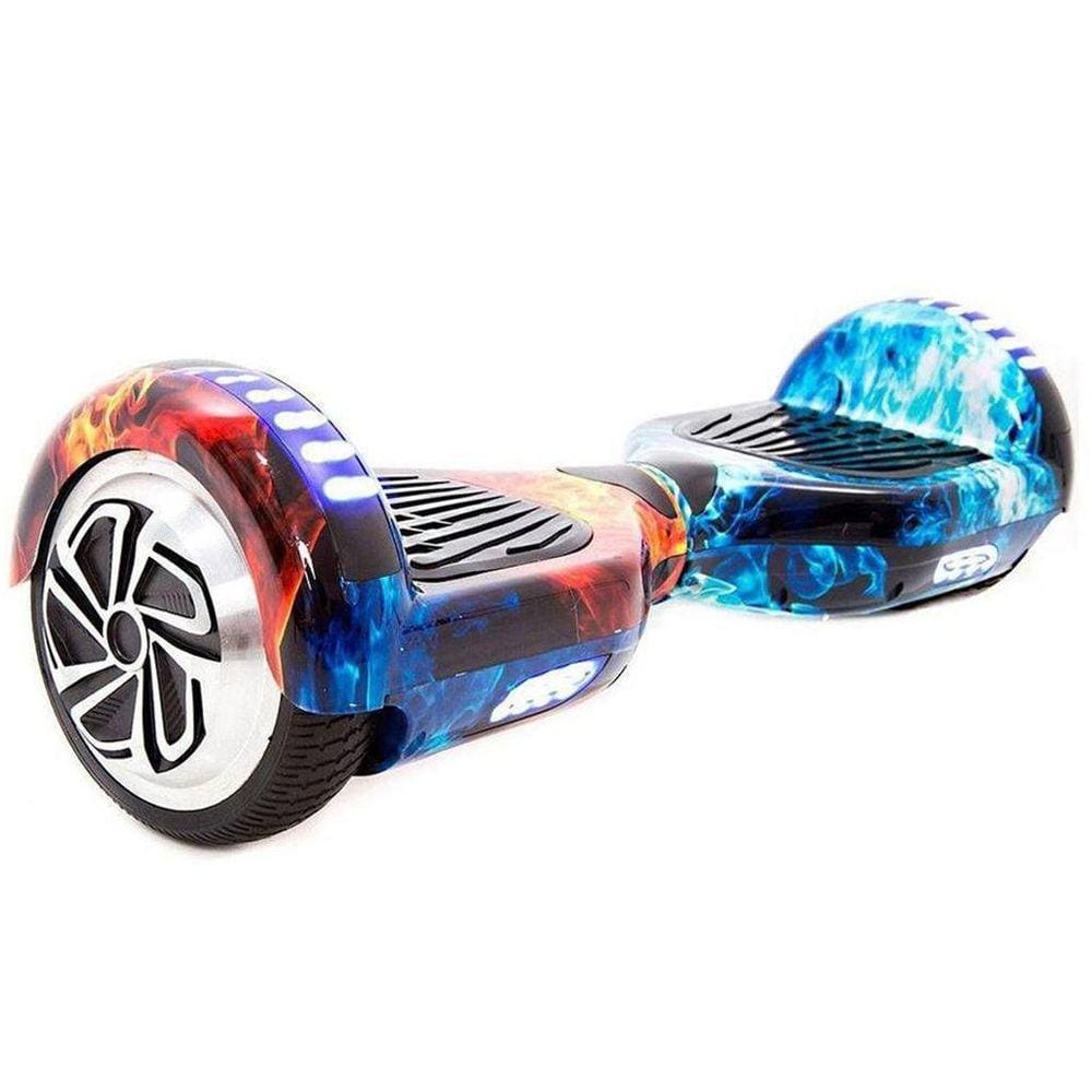 Hoverboard Skate Elétrico 6.5'' Fogo e Água com LED e Bluetooth em