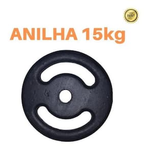 Anilha 15Kg Mega Premium Ferro Fundido Pintada Academia/Casa