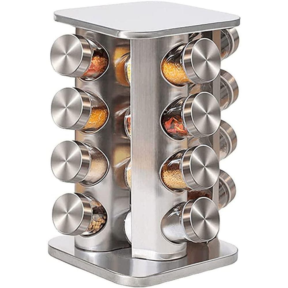 Porta Temperos Giratório Inox 16 Potes