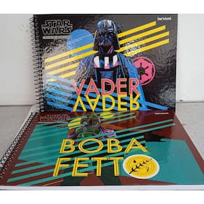 Caderno Cartografico Desenho Star Wars Capa Dura 80 Folhas Modelos Diversos