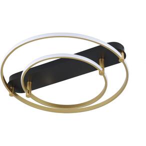 Plafon Led Listo Redondo Ø60cm/40Cm Preto E Dourado