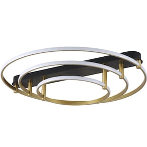Plafon Listo Led Redondo Ø80cm/60Cm/40Cm Preto E Dourado