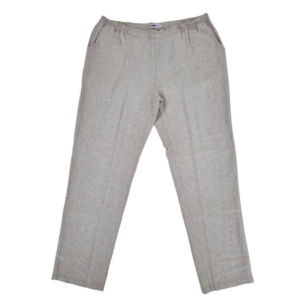 Calça Linho Feminina Cós Com Elástico Areia Corte Reto Soltinha Plus Size 48 Ao 56 Doce Brisa