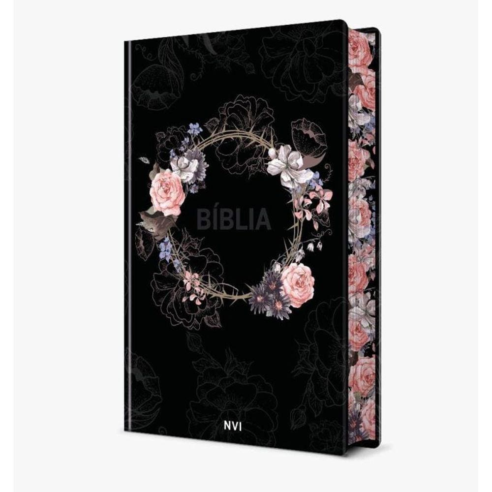 Biblia Sagrada Flores Preta - Nvi