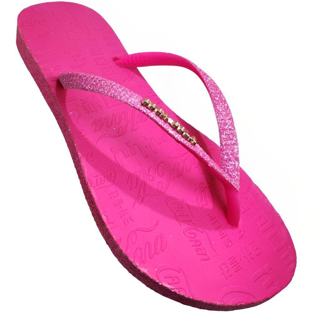 Chinelo Casual Dia a Dia Feminino Dedo Borracha Coca Cola Shine Sandal Cc3445