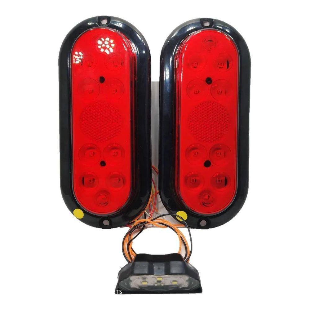 Kit 2 Lanternas + 1 Luz De Placa Carretinha Reboque Jet Ski