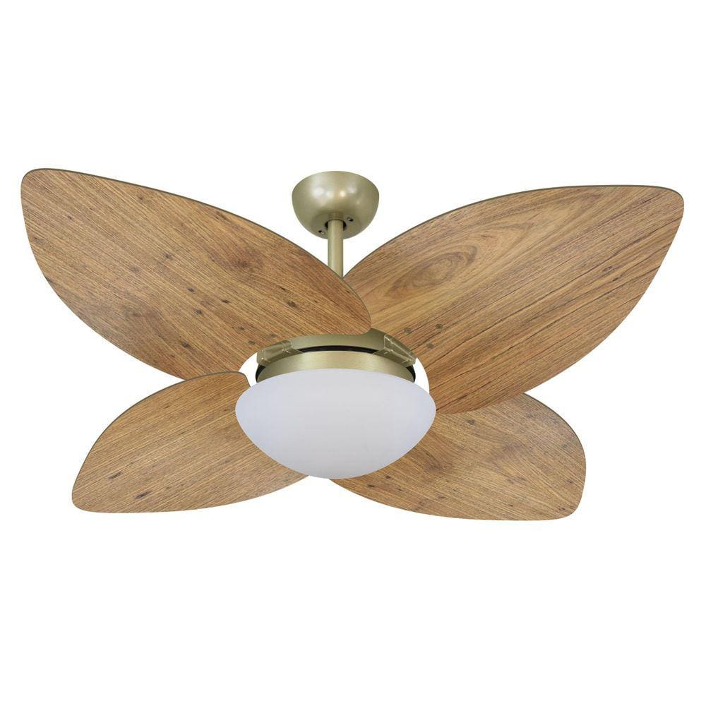 Ventilador Teto Volare Gold Vidro Dunamis Rádica Freijó 110V