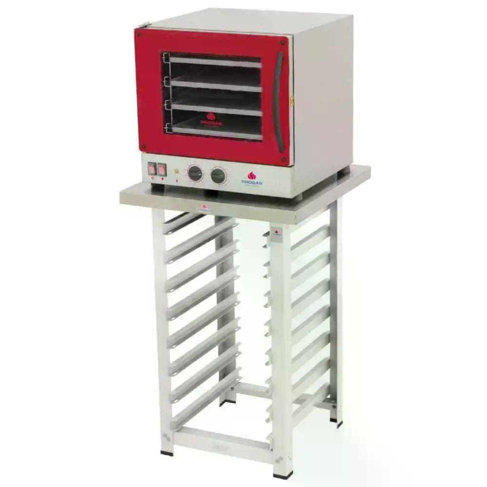 Kit - Forno Turbo Elétrico Fast Oven PRP-004 220V Vermelho + Bancada MES-004 - Progás