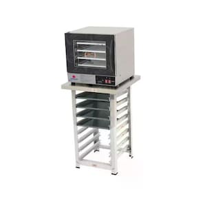 Kit - Forno Turbo Elétrico Fast Oven PRP-004 Plus 127V Preto + Bancada MES-004 + 4 Assadeiras - Progás
