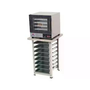 Kit - Forno Turbo Elétrico Fast Oven PRP-004 Plus 127V Preto + Bancada MES-004 + 8 Assadeiras - Progás