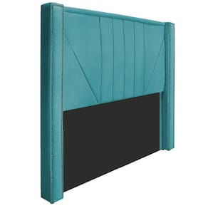Cabeceira Casal P02 140cm Para Cama Box SuedeAzul Turquesa