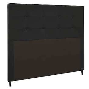 Cabeceira Luna Para Cama Box Queen 160 Cm Suede Preto