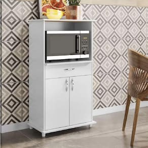 Balcão Notável Multiuso Para Micro-Ondas/Forno Branco