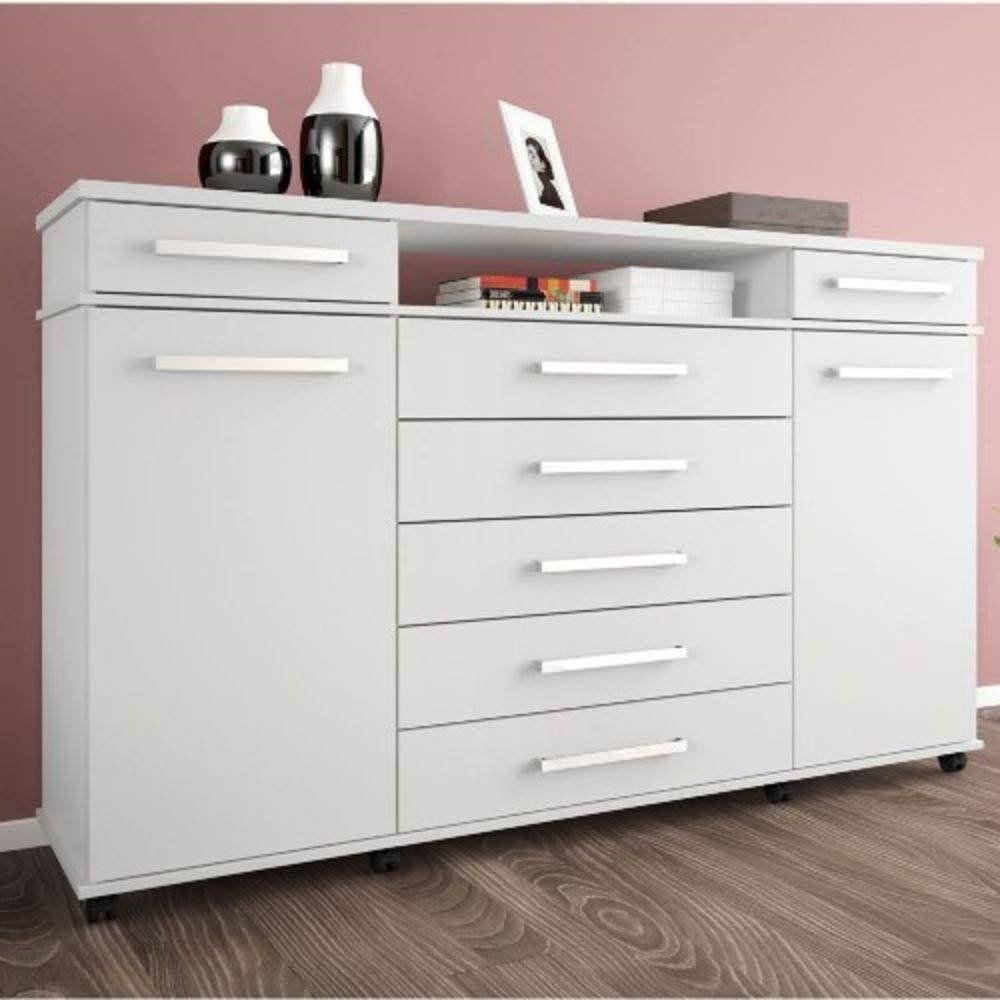 Cômoda London 7 Gavetas 2 Portas Demóbile Branco