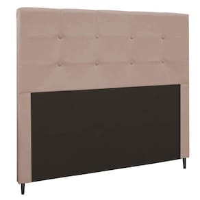 Cabeceira Luna Para Cama Box Queen 160 Cm Suede Bege