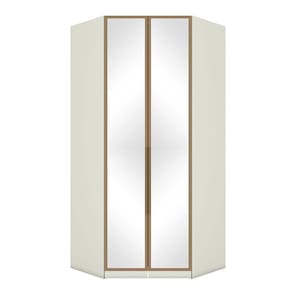 Armário de Canto Closet 2 Portas com Espelhos New Predileto Areia Jequitibá - Henn