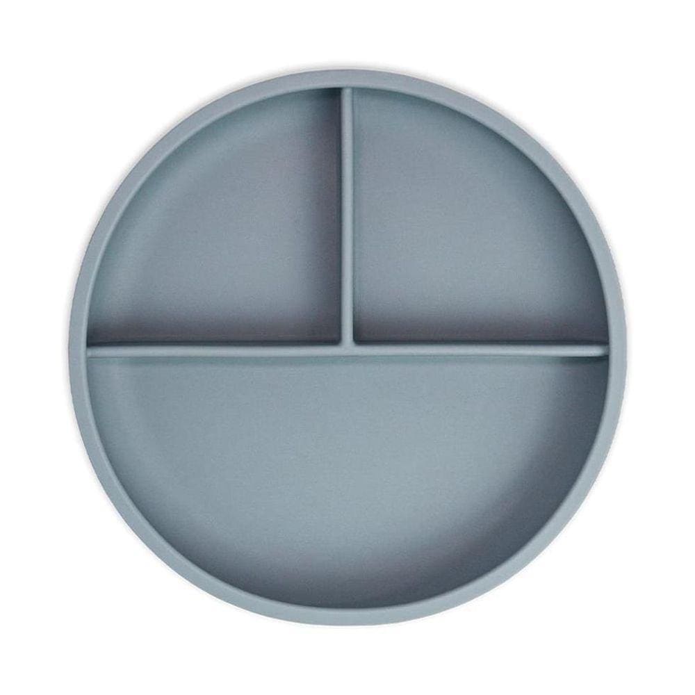 Prato De Silicone Com Ventosa E Divisória Freso Baby - Cinza
