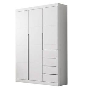 Guarda Roupa Infantil Eloá 3 Portas Branco Cinza - Phoenix Baby