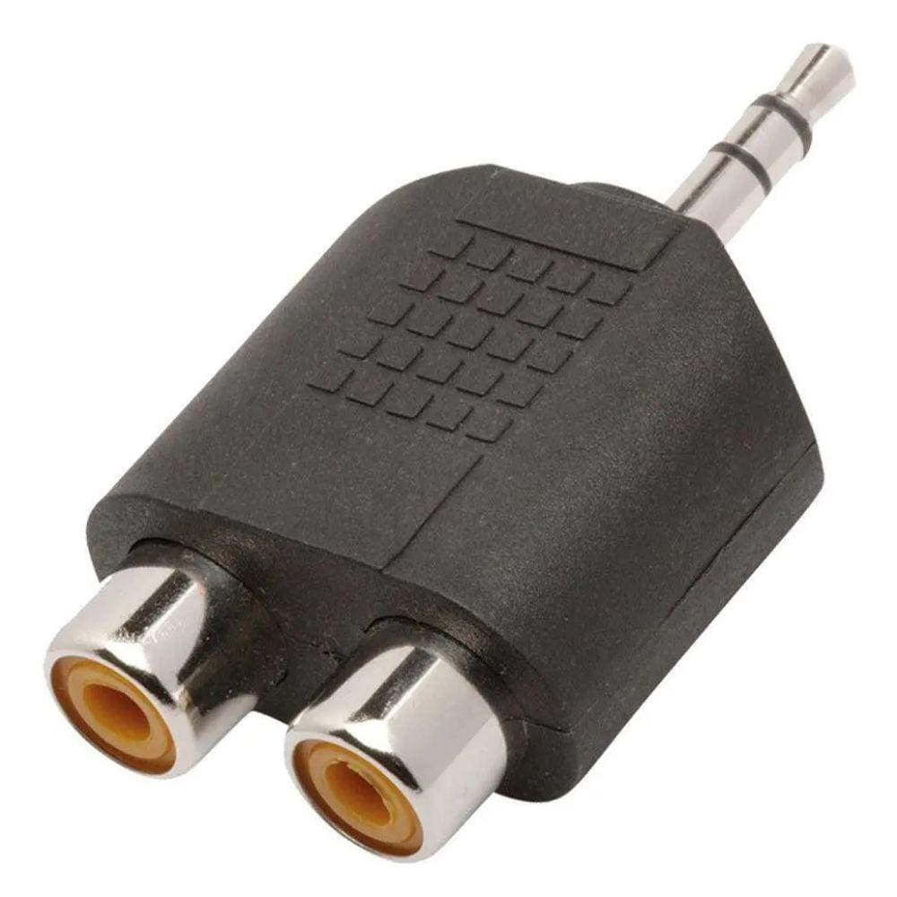 Adaptador Femea RCA Dupla para PLUG P2 Stereo