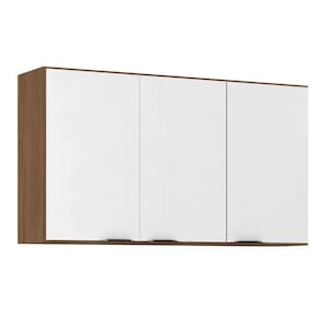 Armário Aéreo 3 Portas 120cmFirenze Amêndola Touch Branco