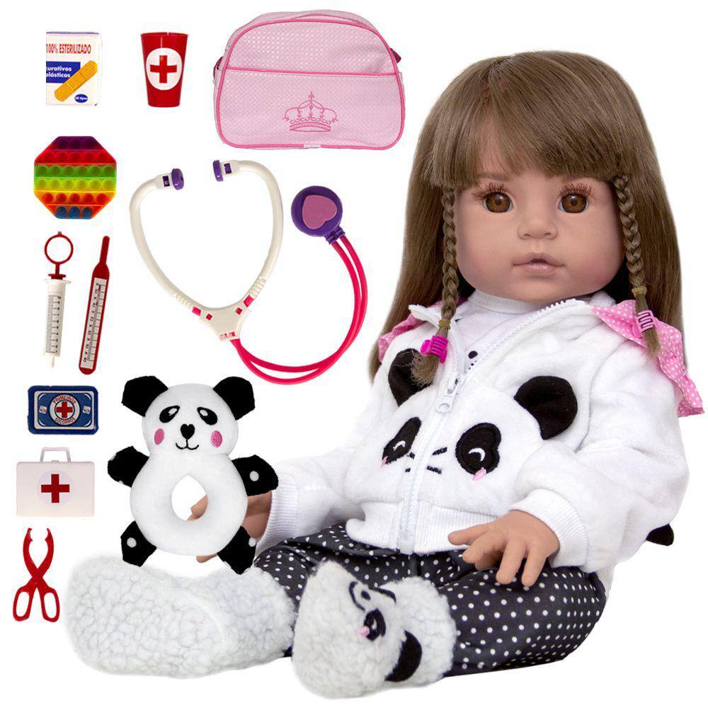 Boneca Bebê Reborn 100% Silicone Kit Completo Promoção NPK