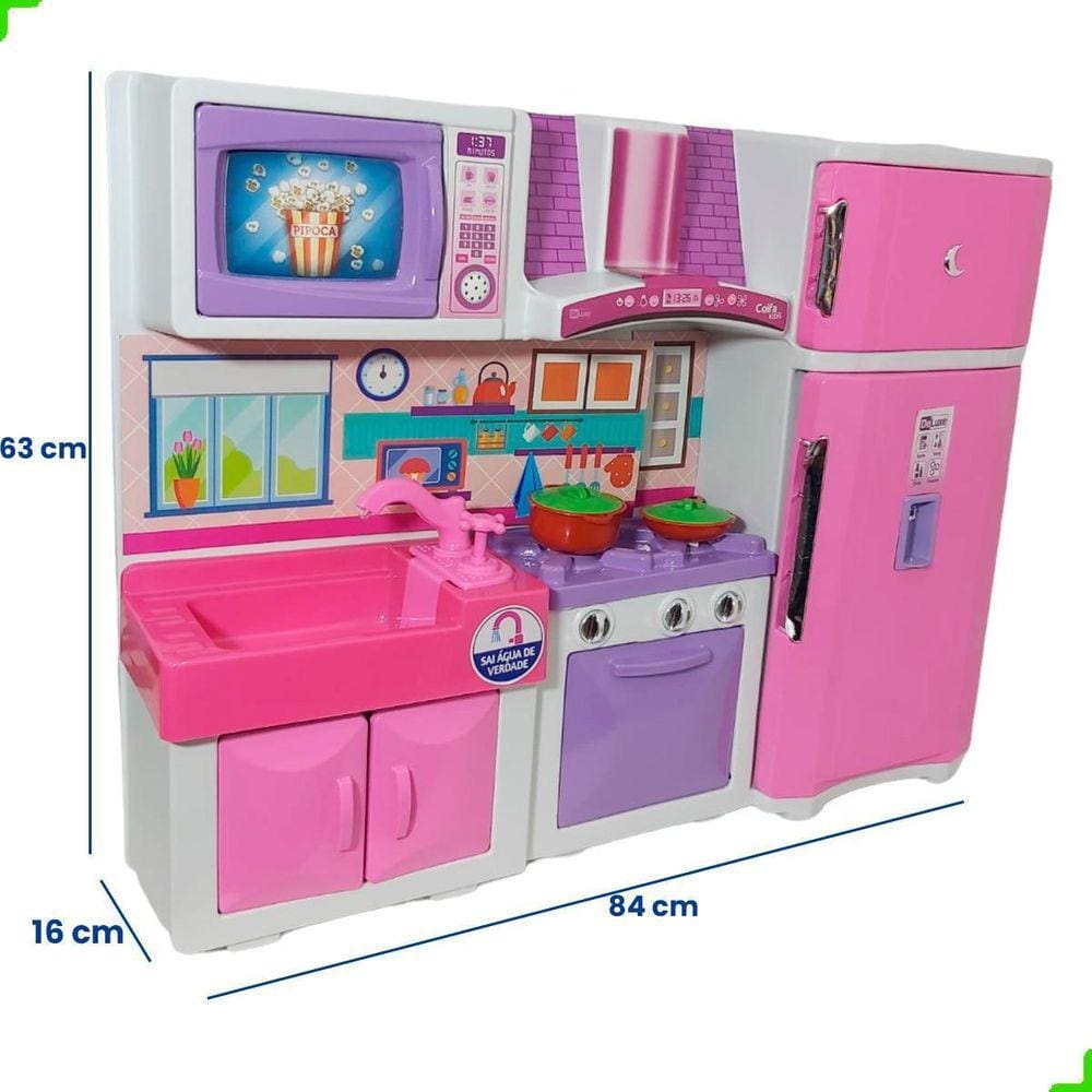 Kit Cozinha Da Barbie Completa Menina 4 Partes Geladeira Top