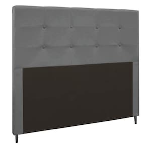 Cabeceira Luna Para Cama Box Queen 160 Cm Suede Cinza