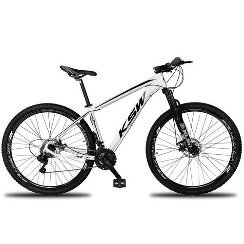 Bicicleta Aro 29 Ksw 24v Shimano Acera, Freio Hidraulico/k7 - 19"-Branco/Preto