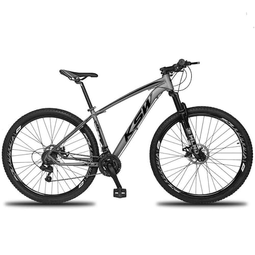 Bicicleta Aro 29 Ksw 24v Shimano Acera, Freio Hidraulico/k7 - 19"-Grafite/Preto