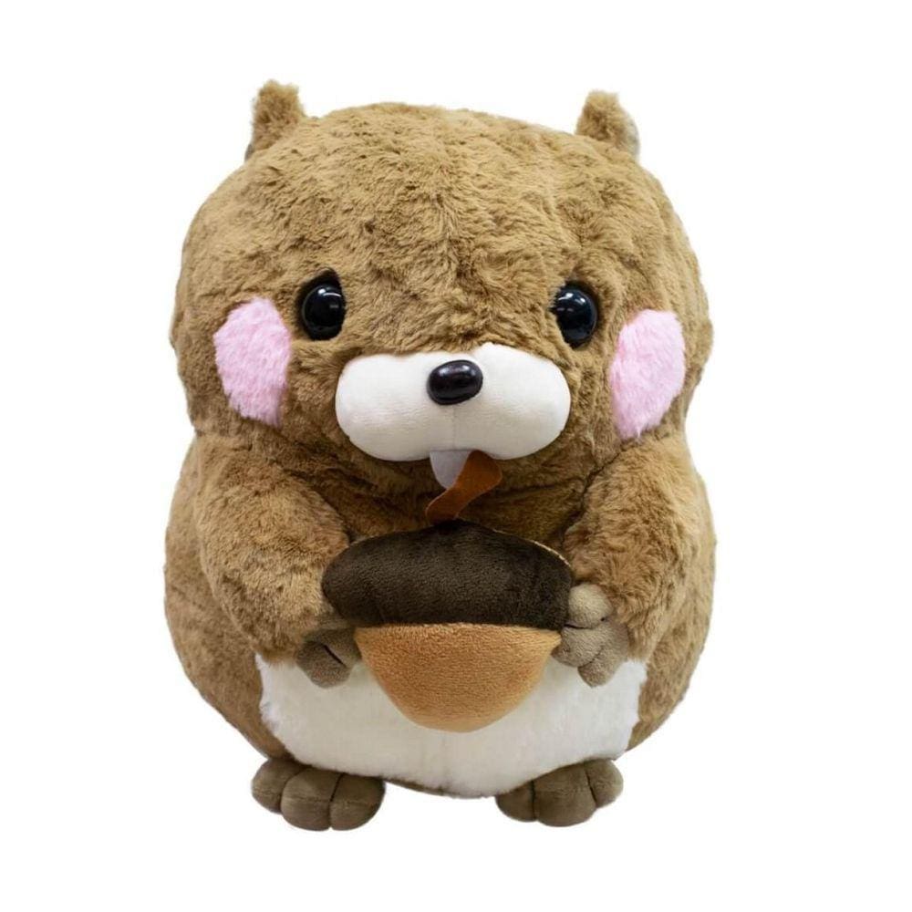 Esquilo Marrom Segurando Noz 21Cm - Pelúcia