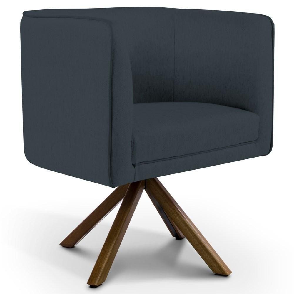 Poltrona Giratória Base Giromad Madeira Betina C-465 Chumbo