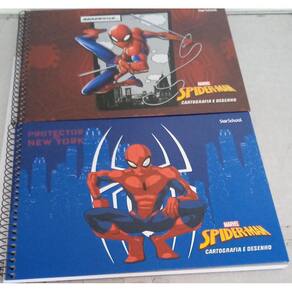 Caderno Cartografico Desenho Spider Capa Dura 80 Folhas